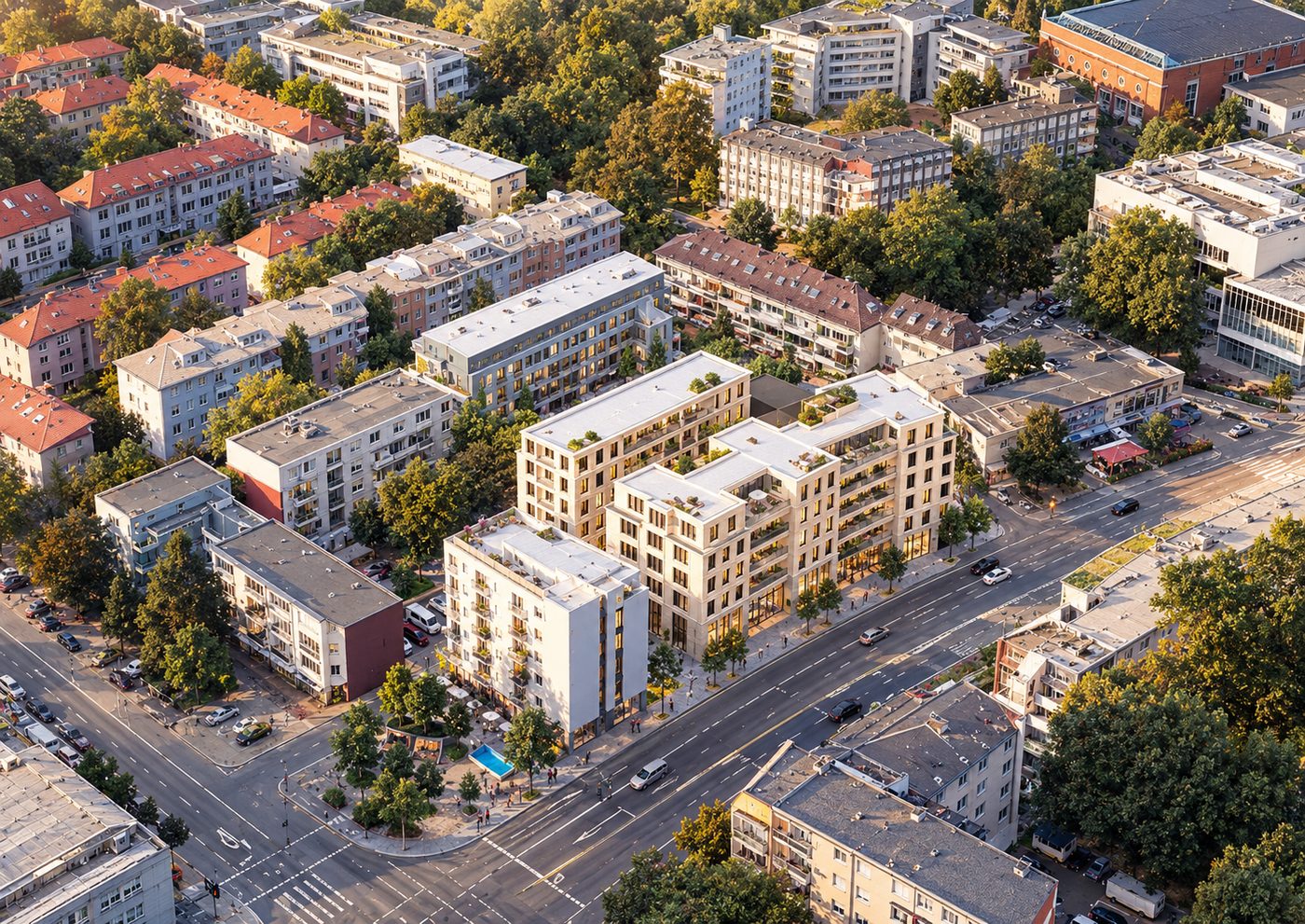 Neubau eines Gewerbegebäudes mit Wohnungen und Studentenappartements, Darmstadt – Bild 1