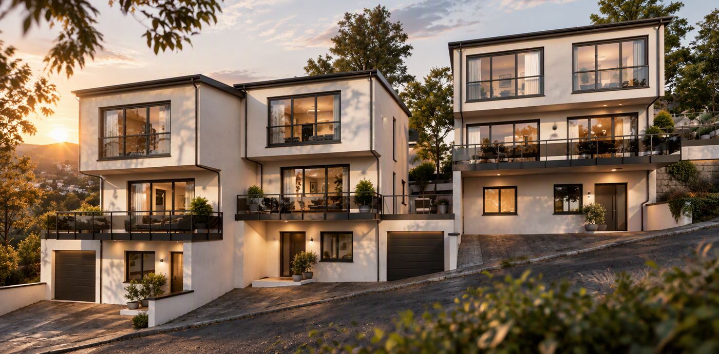Neubau von 2 Doppelhaushälften und einem Einfamilienhaus, Kaiserslautern-Erlenbach – Bild 2